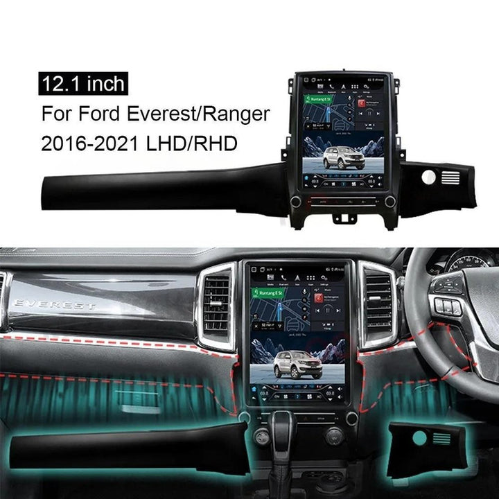 Car Craft Compatible With Ford Endeavour Everest Ranger Raptor 2016 - 2021 Android Multimedia Infotainment Touchscreen Dvd Player Carplay Android Auto 4gb +64gb 12.1 Inch Tesla Style