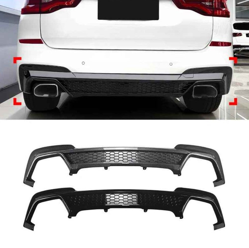 Car Craft Compatible With Bmw X3 G01 Pre-facelift X3m Sport 2018-2021 Rear Bumper After Lip Diffuser Trim Skirt Zst-1459 Gb Glossy Black