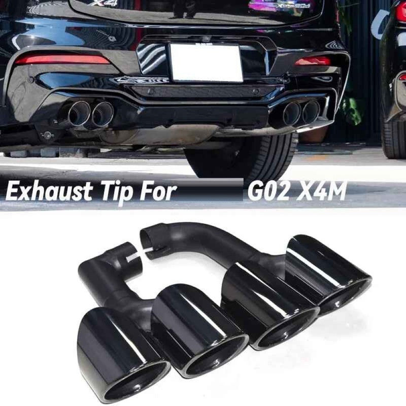 Car Craft Compatible With Bmw X3 X4 G01 G02 G08 2018-2023 Exhaust Tips Tail Pipe Midpipe Muffler With Clamp X3m X4m Style For 3.0 28i/30i Car G01/08-008 Gc