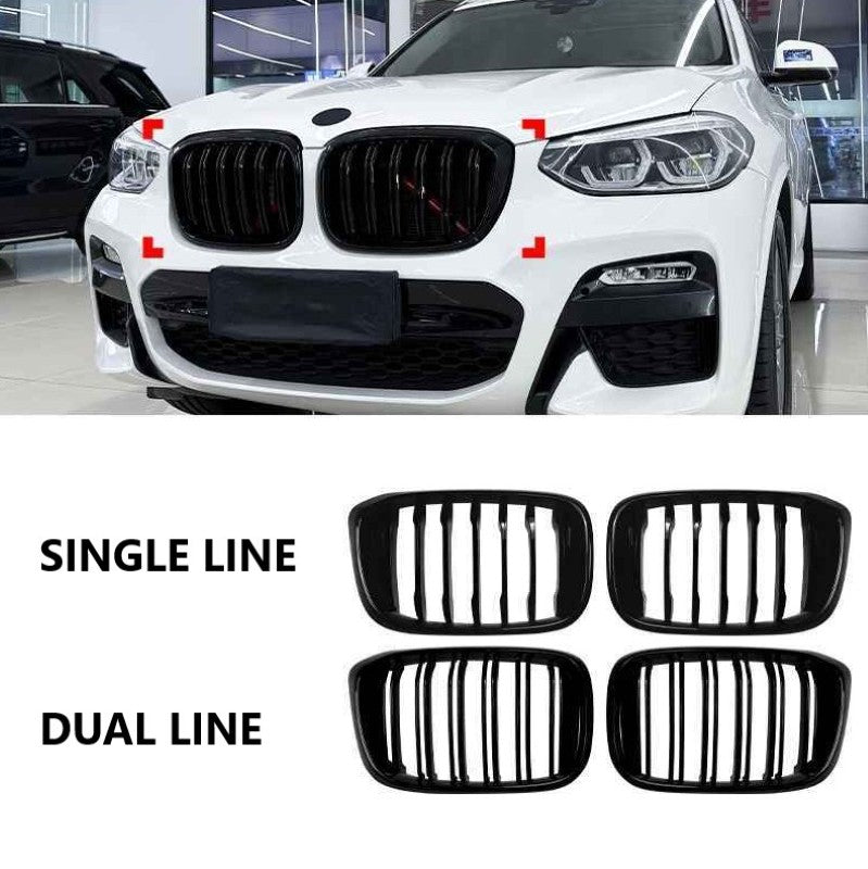 Car Craft Compatible With Bmw X3 G01 X4 G02 Pre-facelift 2018-2022 Front Bumper Show Mesh Grill Single Line Bar Zst-1461 Single Glossy Black - CAR CRAFT INDIA