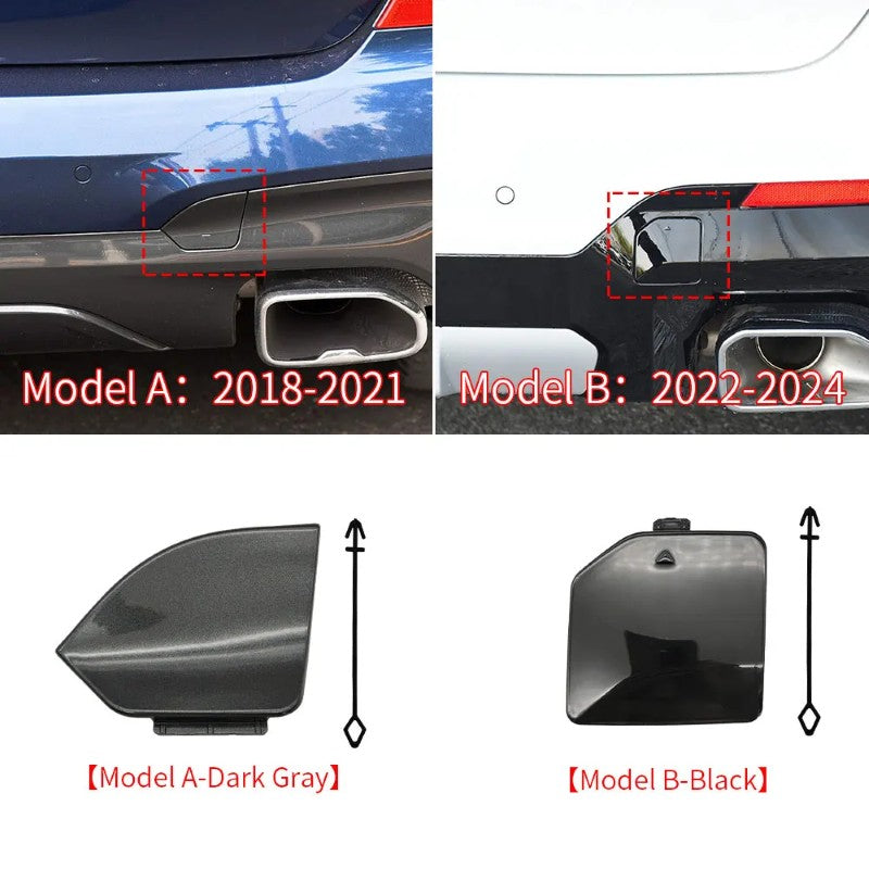 Car Craft Compatible With Mercedes B Class W246 2014-2019 Rear Bumper Gril Cover Trailer Tow Towing Hook Hole Cover Right 2468852422 Black - CAR CRAFT INDIA
