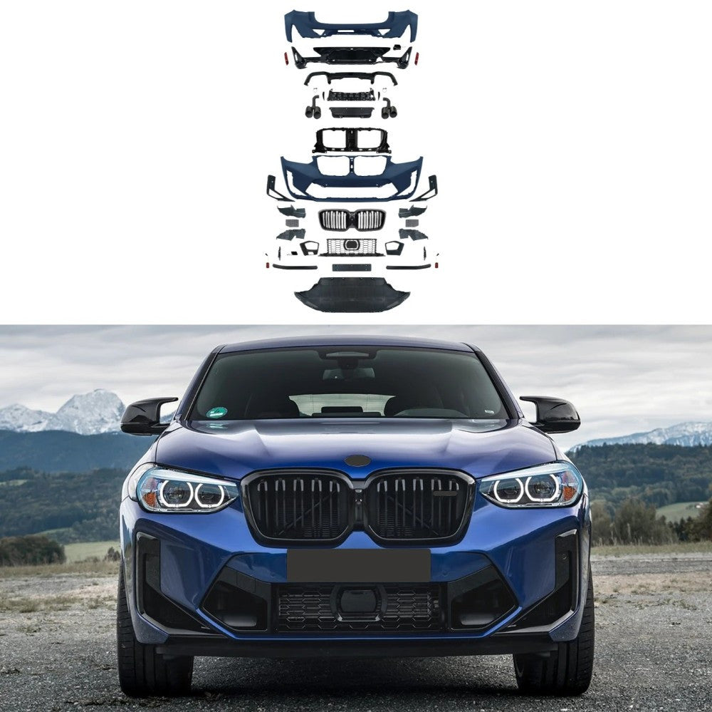Car Craft Compatible With Bmw X4 G02 2018-2021 Upgrade Convert To M Sport M Performance X4m Lci Style Bodykit Body Kit Front Rear Bumper Splitter Grill Lip Diffuser Exhaust Pipe Tip Gc G02 007