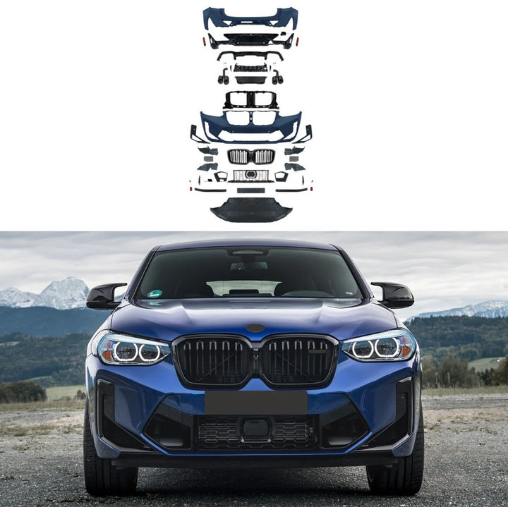 Car Craft Compatible With Bmw X4 G02 2018-2021 Upgrade Convert To M Sport M Performance X4m Lci Style Bodykit Body Kit Front Rear Bumper Splitter Grill Lip Diffuser Exhaust Pipe Tip Gc G02 007