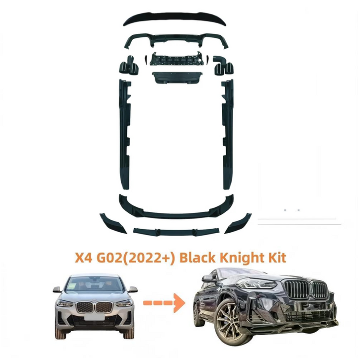 Car Craft Compatible With Bmw X4 G02 Lci 2022-2026 Upgrade Convert To Black Samurai Aero M Tech Mt Bodykit Body Kit Side Skirt Splitter Spoiler Front Lip Diffuser Exhaust Pipe Tip Gc G02 016