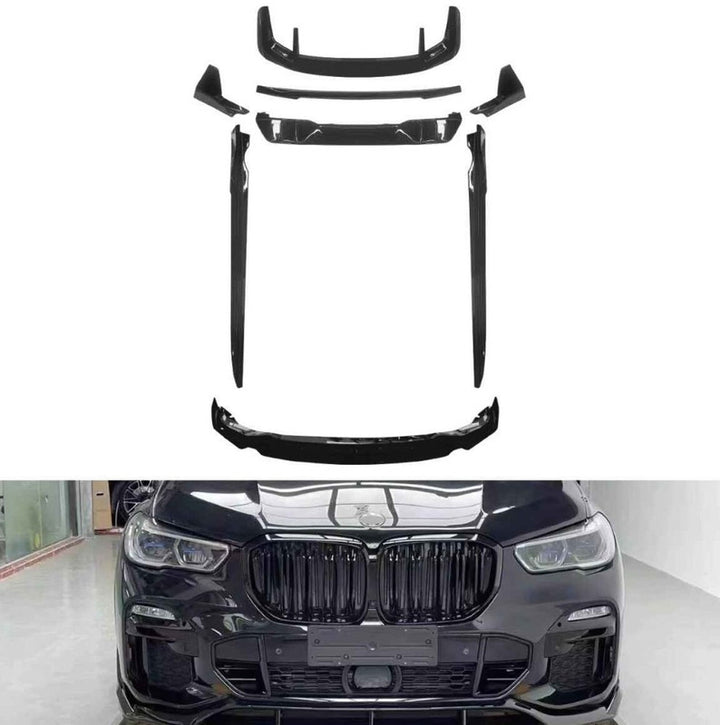 Car Craft Compatible With Bmw X5 G05 2018-2022 M Sport Mp M Performance Mt M Tech Bumper Upgrade Convert To X5m Aero Black Samurai Bodykit Diffuser Exhaust Front Lip Spoiler Splitter G05/g18-018 Gc