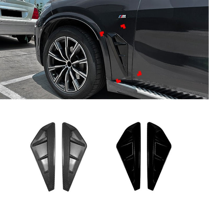 Car Craft Compatible With Bmw X5 G05 2019-2022 M Sport Side Fender Vent Cover Trim Skirt Flag Zst-1285 Gb Glossy Black