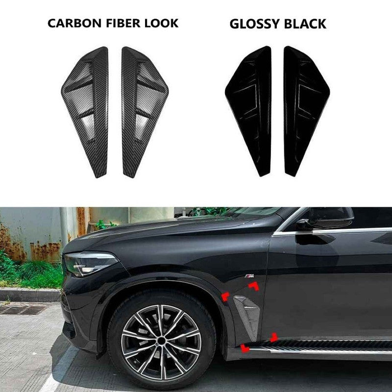 Car Craft Compatible With Bmw X5 G05 Lci 2023+ Side Fender Air Vent Trim Cover Wing Air Flow Intake Cover Zst-1190 Cf Carbon Fiber Look