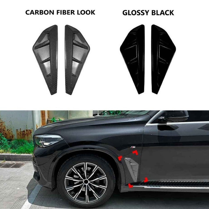 Car Craft Compatible With Bmw X5 G05 Lci 2023+ Side Fender Air Vent Trim Cover Wing Air Flow Intake Cover Zst-1190 Cf Carbon Fiber Look