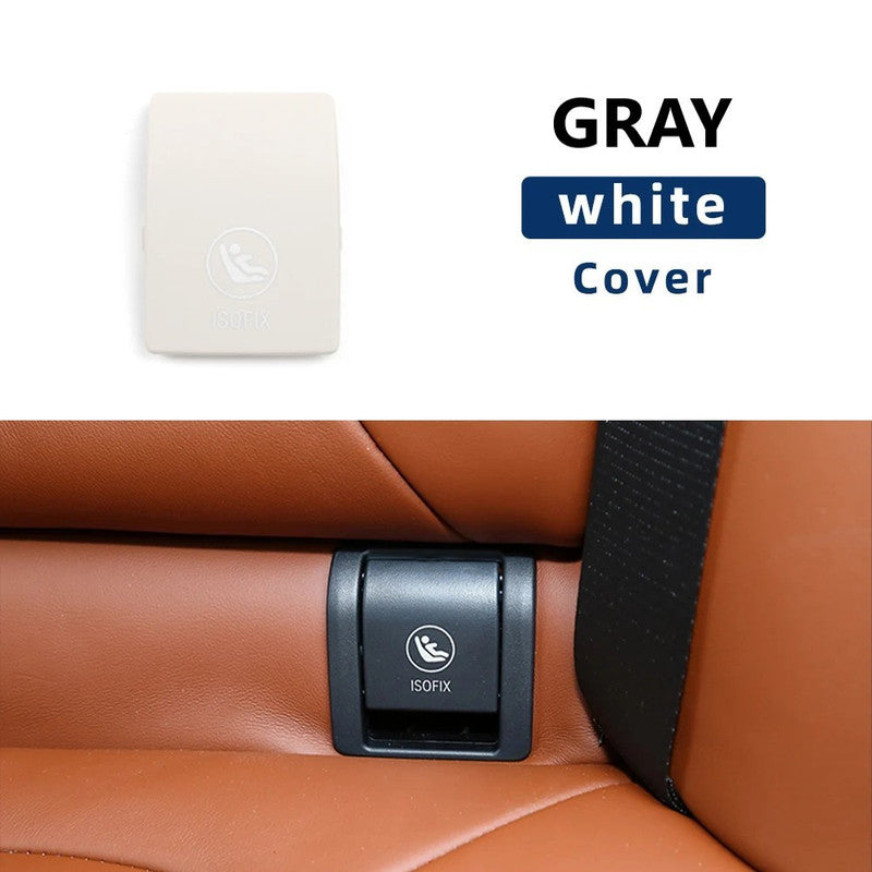 Car Craft Compatible With Bmw X5 G05 X7 G07 2019-2025 Rear Child Seat Anchor Safety Isofix Restraint Backseat Buckle Covers 52208491145-1 Gray White CC-9031