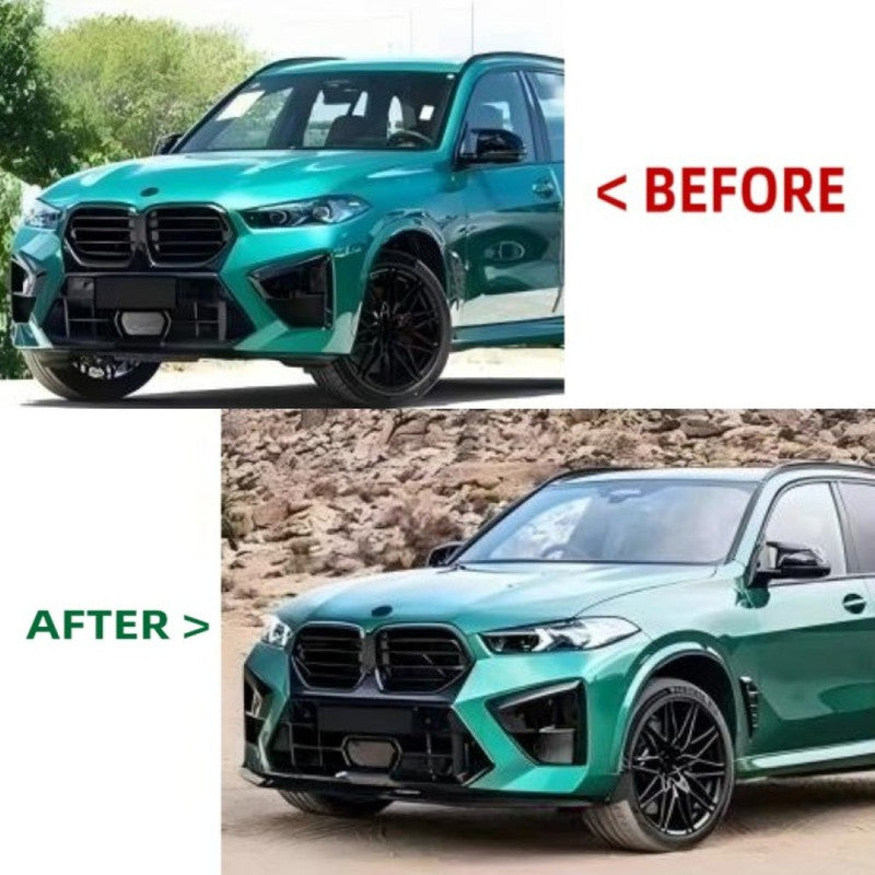 Car Craft Compatible With Bmw X5 G05 Lci 2023-2026 X5m Upgrade Convert To M Sport M Performance X5m Black Samurai Aero Kit Bodykit Body Kit Side Skirt Splitter Front Lip Diffuser Gc F95 002