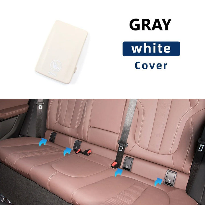 Car Craft Compatible With Bmw X6 G06 2019-2025 Rear Child Seat Anchor Safety Isofix Restraint Backseat Buckle Covers 52207939539-1 Gray White CC-9025