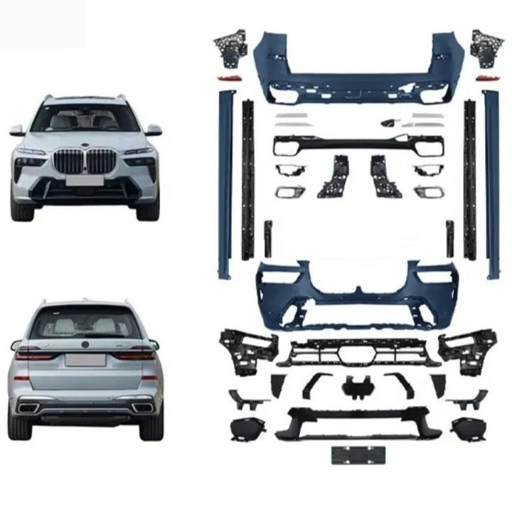 Car Craft Compatible With Bmw X7 G07 Lci 2023+ Front Rear Bumper Upgrade Convert To M Sport M Performance M Tech Mt Bodykit Body Kit Bumper Side Skirt Rear After Lip Diffuser Exhasut Pipe Tips Gc G07 010