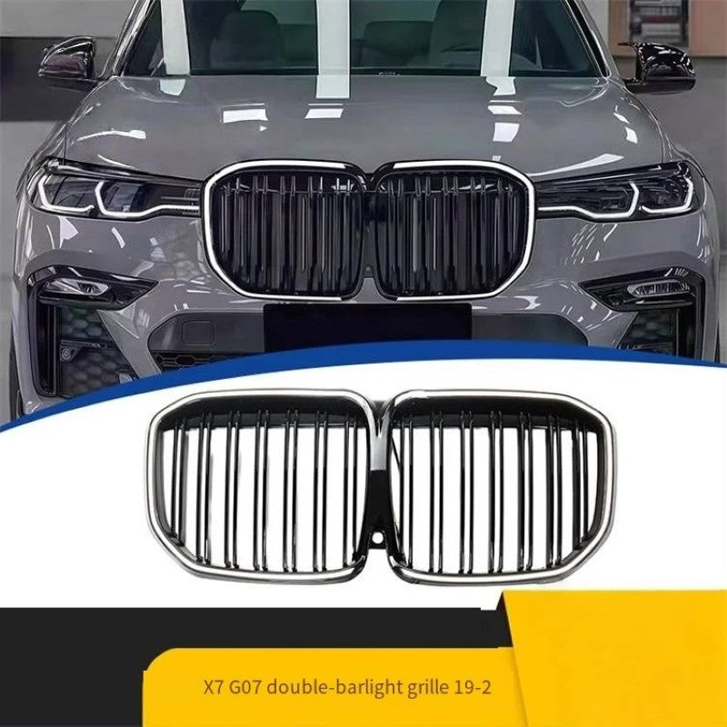 Car Craft Compatible With Bmw X7 G07 2019-2022 Front Bumper Luminous Illuminated Led Glow Show Grill Dual Bar Line Glossy Black - CAR CRAFT INDIA