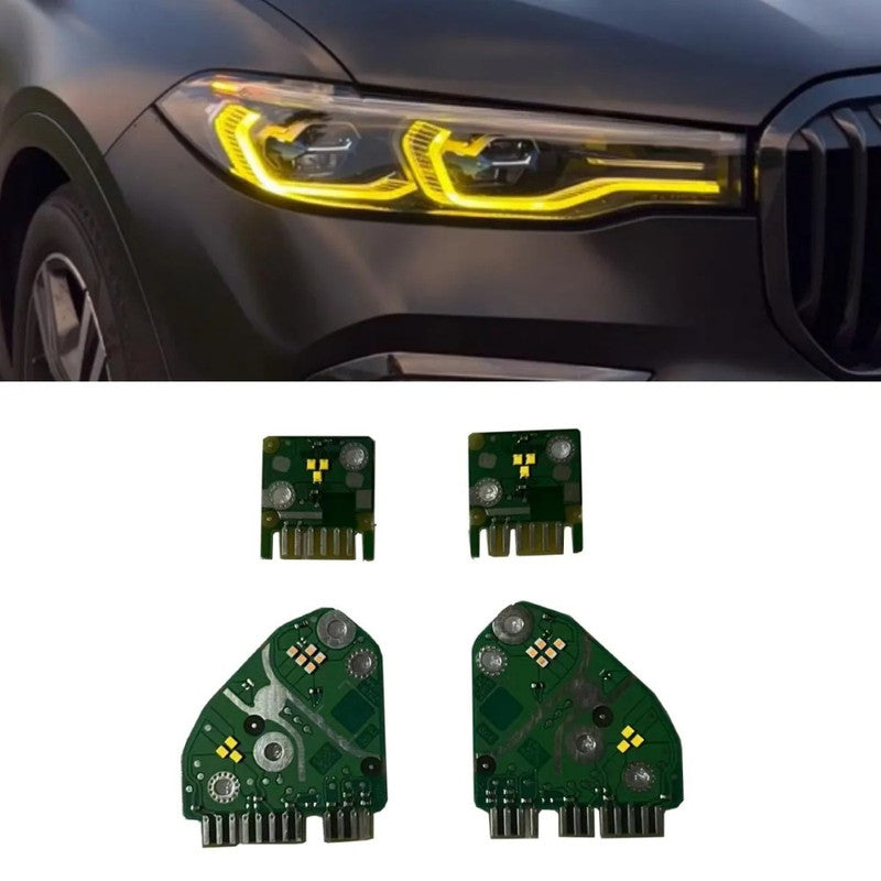 Car Craft Compatible With Bmw X7 G07 2019-2022 Headlight Led Module Daytime Drl Angel Eye Running Light Led Board Csl Chip Lemon Yellow