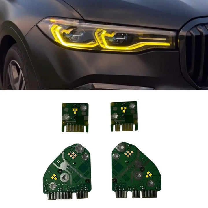 Car Craft Compatible With Bmw X7 G07 2019-2022 Headlight Led Module Daytime Drl Angel Eye Running Light Led Board Csl Chip Lemon Yellow