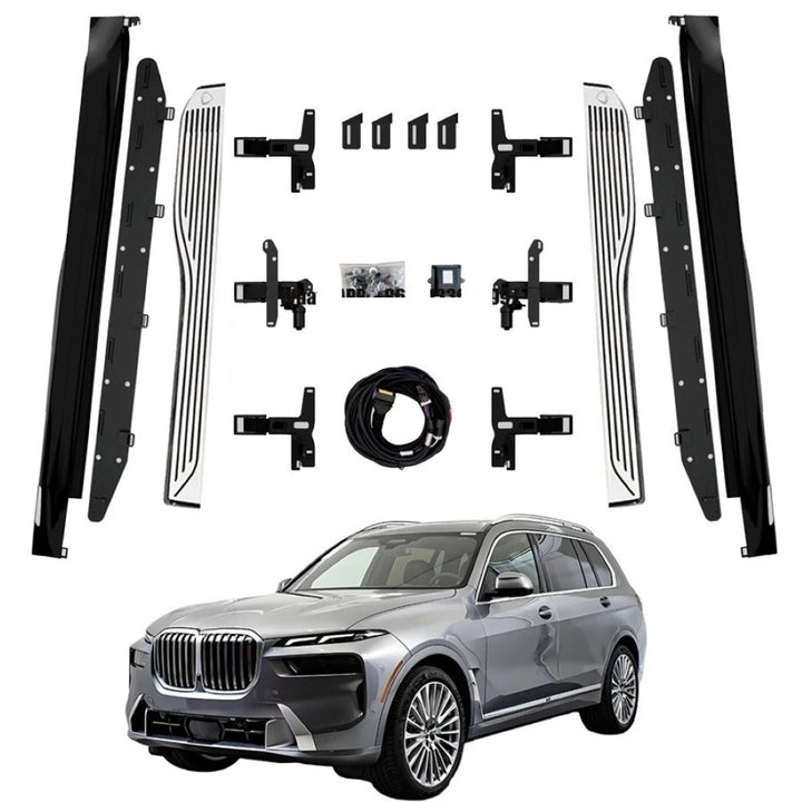 Car Craft Compatible With Bmw X7 G07 2019-2025 Automatic Deployable Electric Side Step Retractable Ladder Pedal Running Boards Side Step Car With Fixed Side Step Mhb Style