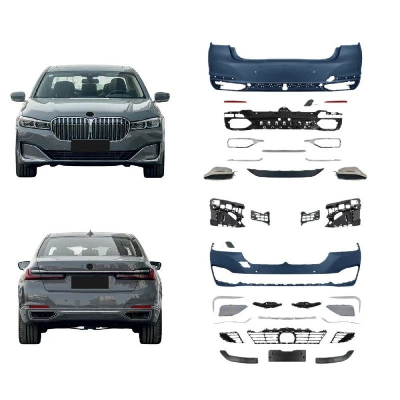 Car Craft Compatible With Bmw 7 Series G12 2019-2022 Rear Bumper Upgrade Convert To M Sport Classic Style Bodykit Body Kit Bumper Exhaust Pipe Tip Diffuser After Rear Lip Gc G11 12 010