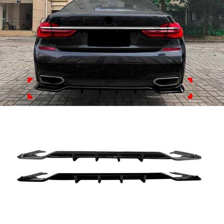 Car Craft Compatible With Bmw 7 Series G11 G12 Pre-facelift M Sport 2015-2018 Rear Bumper After Lip Diffuser Trim Skirt Zst-1549 Cf Carbon Fiber Look