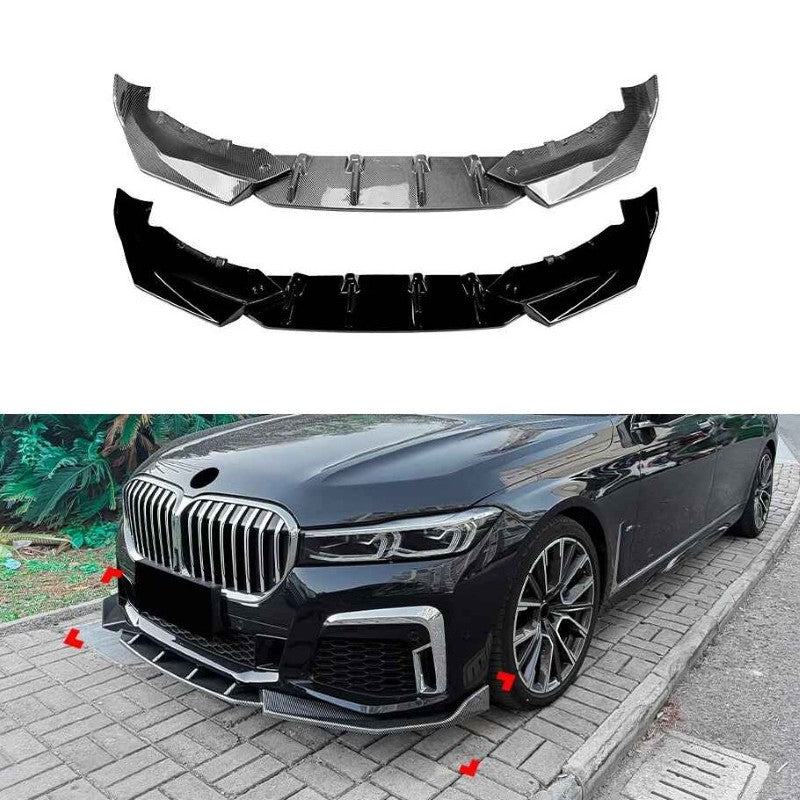 Car Craft Compatible With Bmw 7 Series G11 G12 Lci 2019-2022 M Sport Front Bumper Lip Splitter Skirts Zst-1440 Cf Carbon Fiber Look - CAR CRAFT INDIA