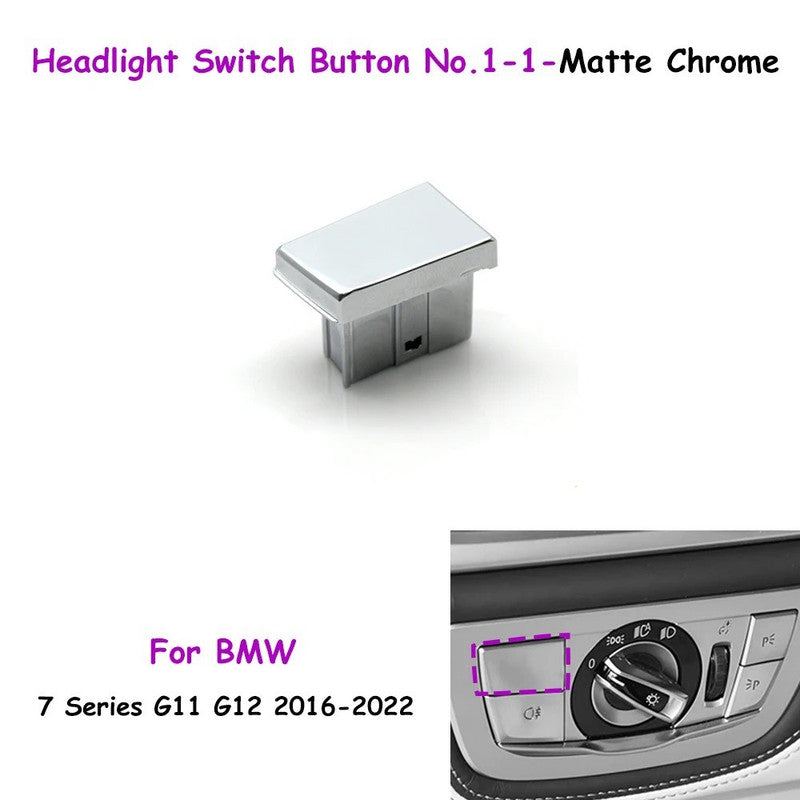 Car Craft Compatible With Bmw 7 Series G11 G12 2016-2022 Car Headlamp Headlight Rotary Switch Knob Cover Fog Lamp Light Parking Night Vision Button 1-1