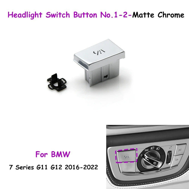 Car Craft Compatible With Bmw 7 Series G11 G12 2016-2022 Car Headlamp Headlight Rotary Switch Knob Cover Fog Lamp Light Parking Night Vision Button 1-2