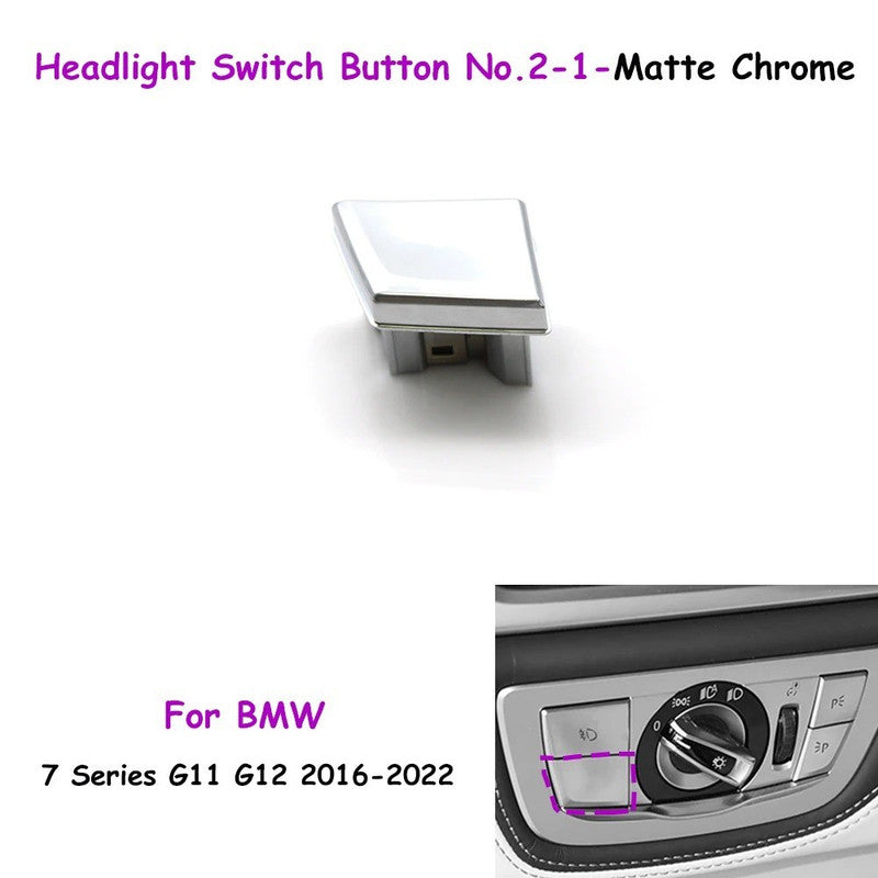 Car Craft Compatible With Bmw 7 Series G11 G12 2016-2022 Car Headlamp Headlight Rotary Switch Knob Cover Fog Lamp Light Parking Night Vision Button 2-1