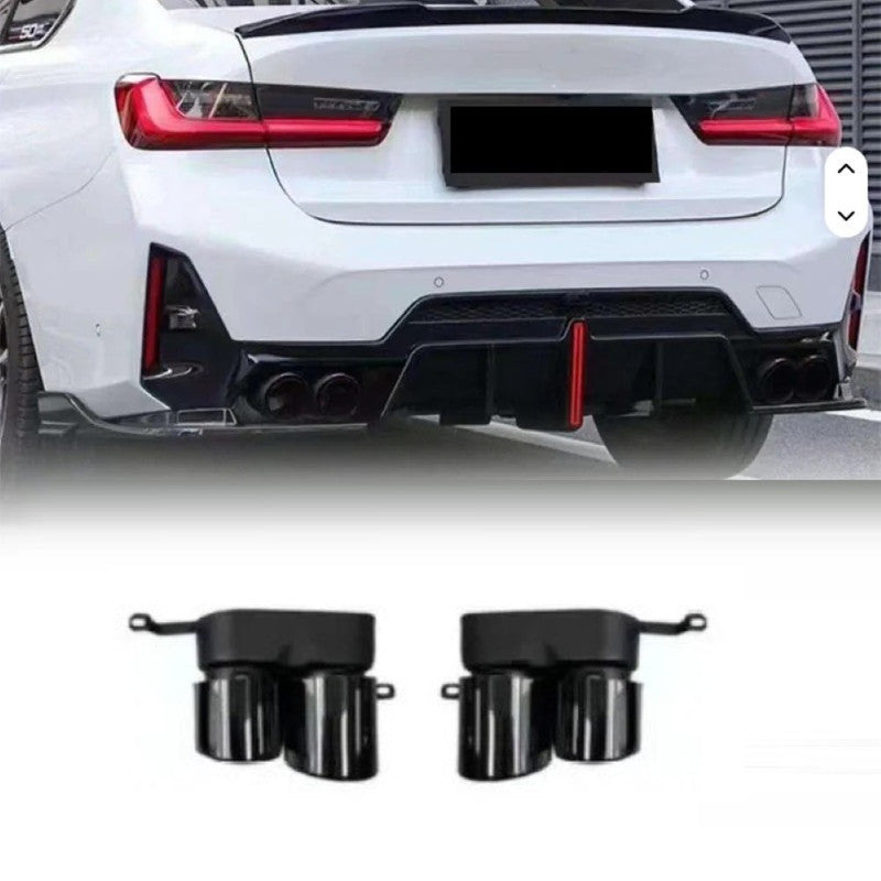 Car Craft Compatible With Bmw 3 Series G20 G28 2019-2026 M340 M330 M Sport Bumper Rear Exhaust Tip Pipe V Ten Vten Style - CAR CRAFT INDIA
