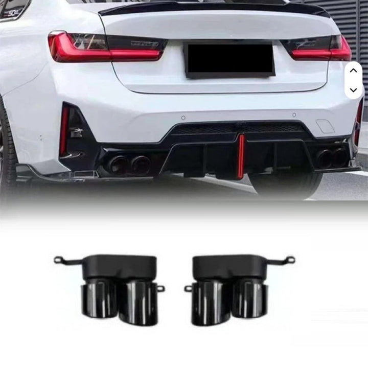 Car Craft Compatible With Bmw 3 Series G20 G28 2019-2026 M340 M330 M Sport Bumper Rear Exhaust Tip Pipe V Ten Vten Style - CAR CRAFT INDIA
