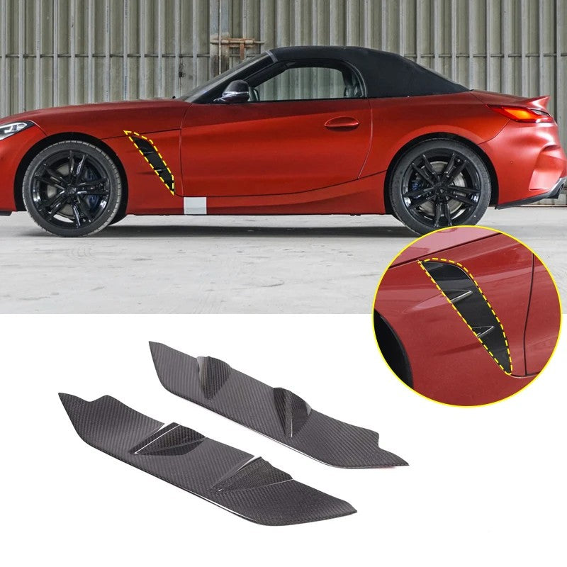 Car Craft Compatible With Bmw Z4 G29 2019-2025 Side Fender Vent Trim Splitter Real Carbon Fiber