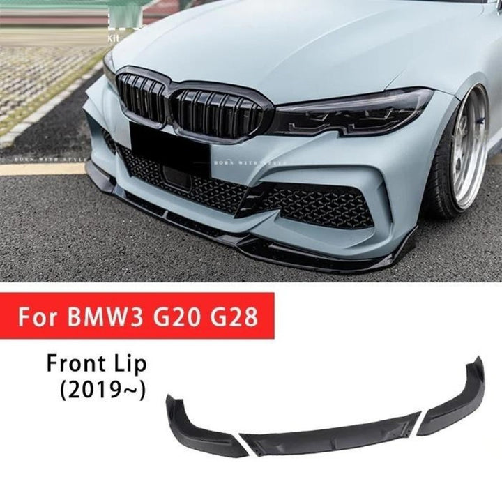 Car Craft Compatible With Bmw 3 Series G20 G28 2019-2022 M Sport M Performance M3cs Front Bumper Lip Splitter Skirt Trim Glossy Black Gc G20/28-021/022