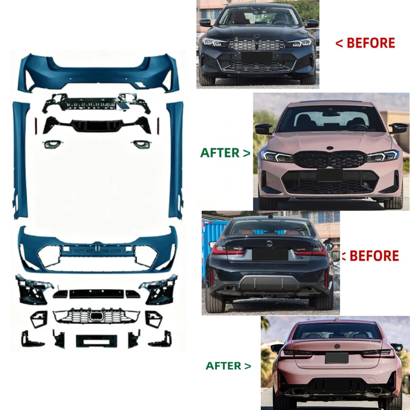 Car Craft Compatible With Bmw 3 Series G20 LCI 2023+ Upgrade Facelift Convert To M Performance M Sport M Tech M-tech Bodykit Bumper Body Kit Front Rear Bumper Assembly Side Skirt Splitter Diffuser Lip Gc G20-040