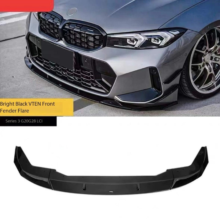 Car Craft Compatible With Bmw 3 Series G20 G28 Lci 2023-2026 M Sport M340i Front Bumper Lip Splitter Skirts Trim V Ten Vten Style - CAR CRAFT INDIA