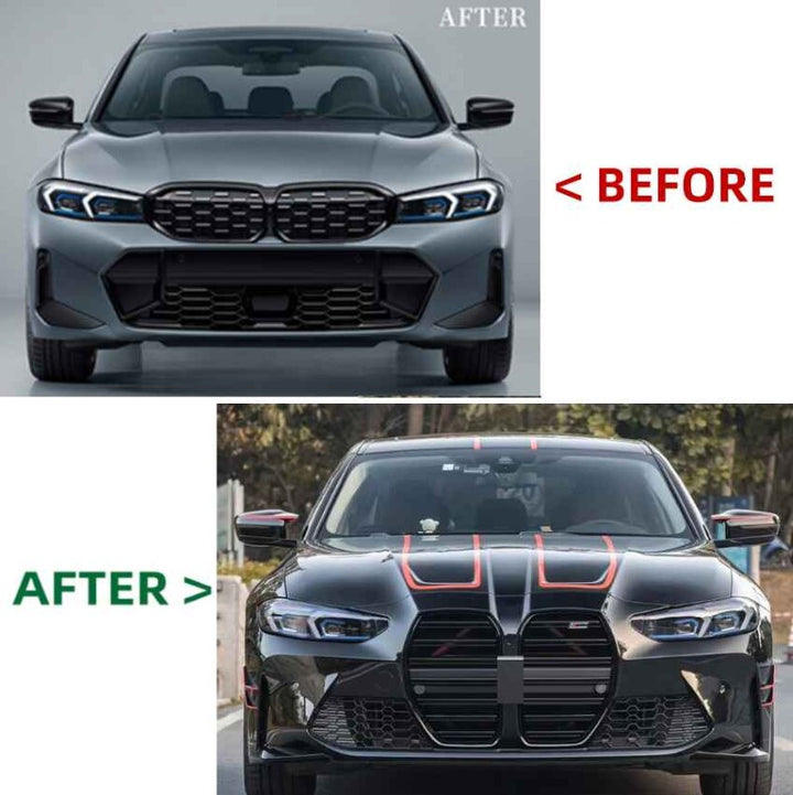 Car Craft Compatible With Bmw 3 Series G20 G28 Lci 2023+ Upgrade Convert To G80 M3 M4 Narrow Bodykit Bumper Grill Fender Hood Side Skirts Grill Diffuser Exhaust Pipe Tip - CAR CRAFT INDIA