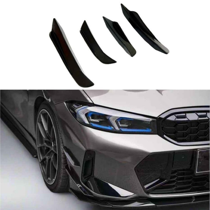 Car Craft Compatible With Bmw 3 Series G20 G28 Lci 2023-2026 M Sport M340i Front Bumper Lip Splitter Skirts Trim Canards Air Knife V Ten Vten Style - CAR CRAFT INDIA