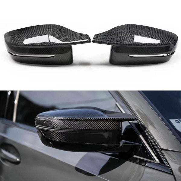 Car Craft Compatible With Bmw 3 Series G20 G28 2019-2025 5 Series G30 2018-2024 7 Series G11 G12 2016-2024 F90 G15 G16 M3 M4 G80 Side Rear View Wing Mirror Cover Real Carbon Fiber - CAR CRAFT INDIA
