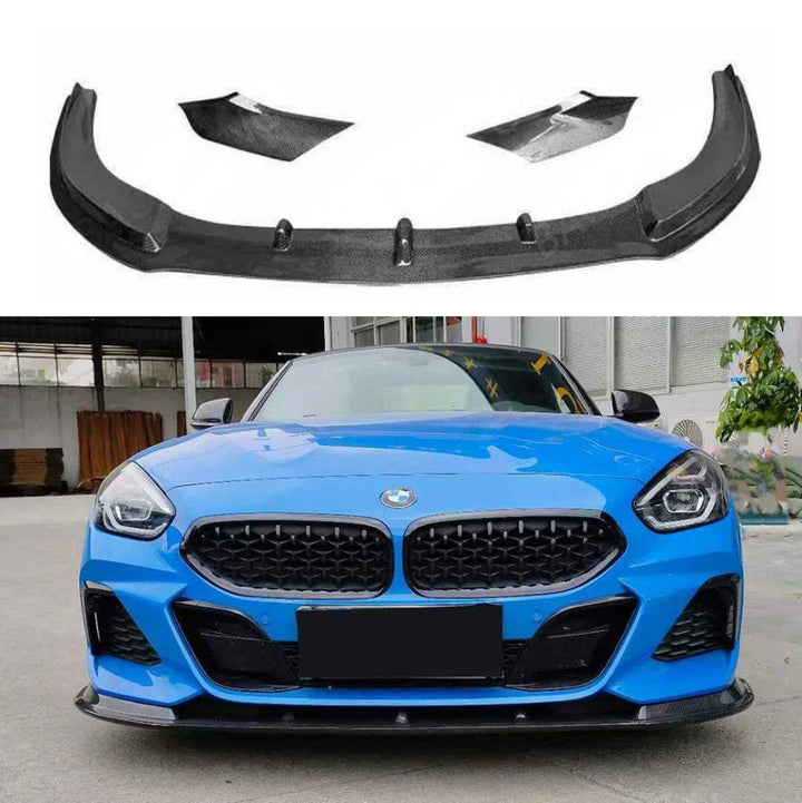 Car Craft Compatible With Bmw Z4 G29 2019-2025 Front Bumper Lip Splitter Skirts Trim Canard Real Carbon Fiber - CAR CRAFT INDIA