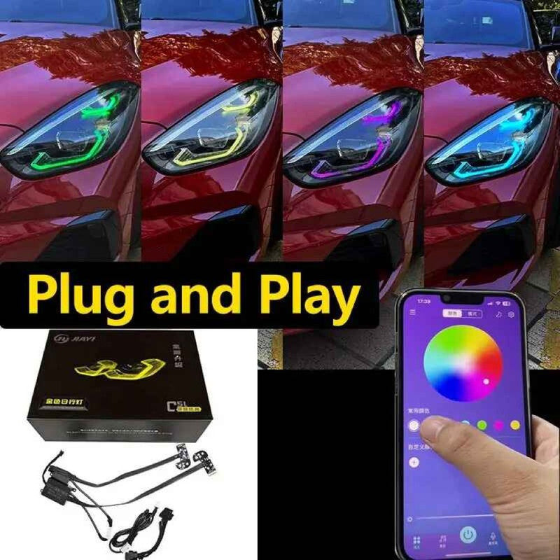 Car Craft Compatible With Bmw Z4 G29 2019-2023 Led Style Headlight Drl Daytime Running Light Angel Eye Led Module Rgb Chip Color Csl Style Europe - CAR CRAFT INDIA