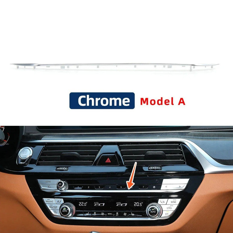 Car Craft Compatible With Bmw 5 Series G38 2018-2023 6 Series Gt G32 2017-2024 7 Series G11 G12 2016-2022 Dashboard Center Console Air Ac Vent Trim Strip Chrome 61319495846-1 Front CC-9052