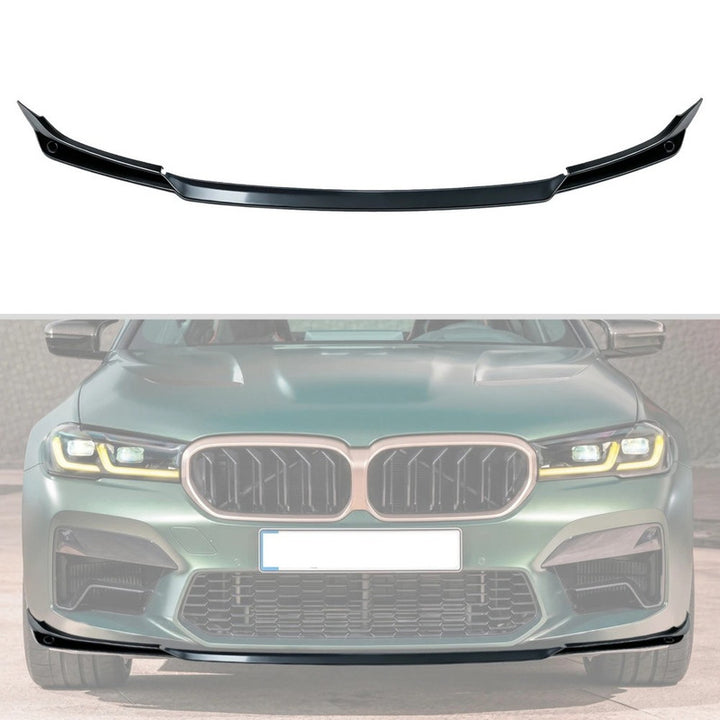 Car Craft Compatible With Bmw 5 Series G30 Lci 2021-2025 M5 Cs Front Bumper Lip Splitter Skirt Knife Bf-bm5s-089 Glossy Black