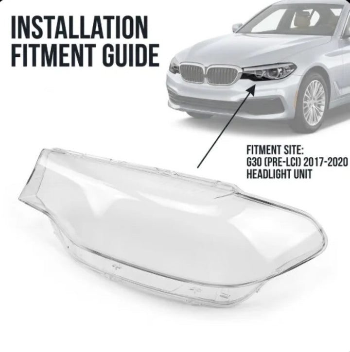 Car Craft Compatible With Bmw 5 Series G30 G38 2017-2020 Headlights Headlamp Glass Lens Cover Dust Shell Transparent Plastic Shell Headlamp Replace Left Ddz-g30-17l