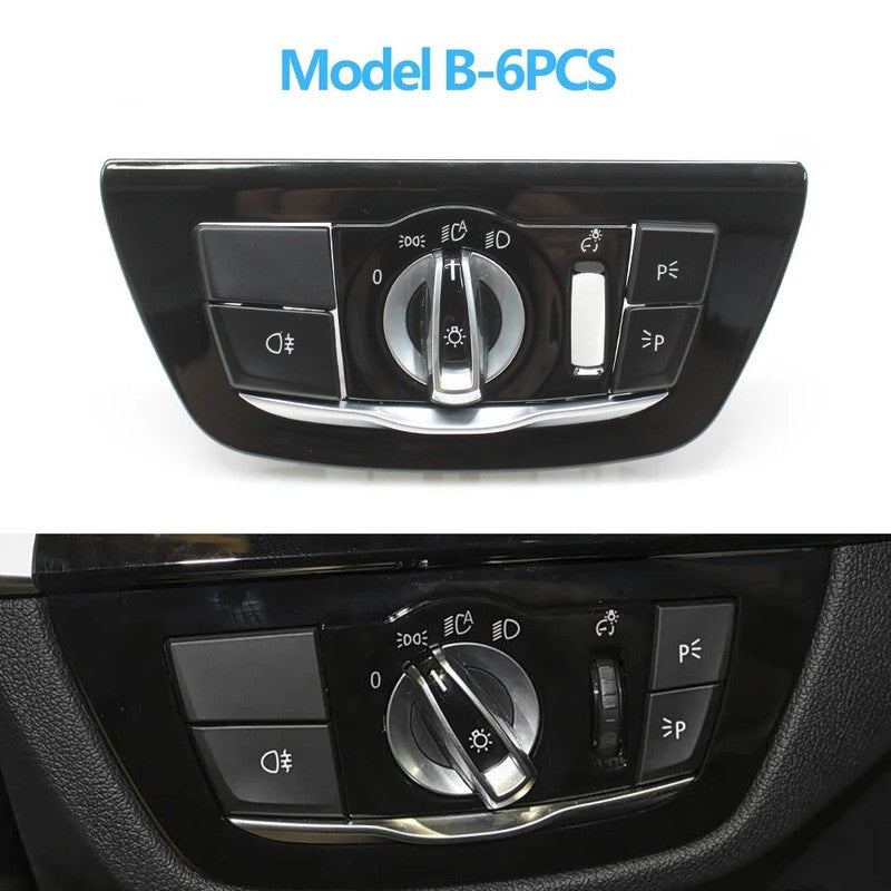Car Craft Compatible With Bmw 5 Series G30 6 Series Gt G32 2017-2023 Car Headlamp Headlight Rotary Switch Knob Cover Fog Lamp Light Parking Night Vision Button Cover Switch C61319472969-q4 Model B