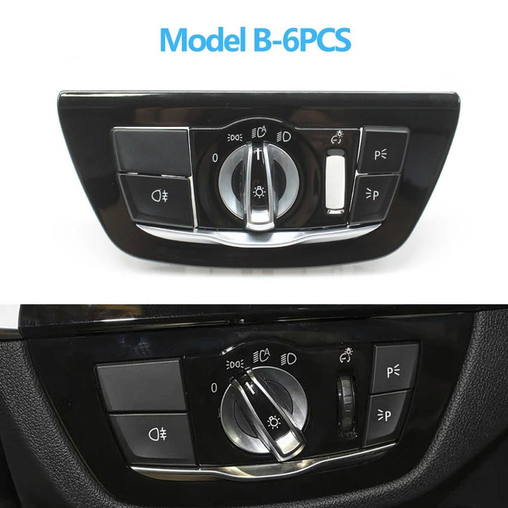 Car Craft Compatible With Bmw 5 Series G30 6 Series Gt G32 2017-2023 Car Headlamp Headlight Rotary Switch Knob Cover Fog Lamp Light Parking Night Vision Button Cover Switch C61319472969-q4 Model B