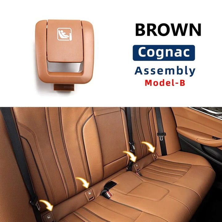 Car Craft Compatible With Bmw 5 Series G30 2017-2024 Rear Child Seat Anchor Safety Isofix Restraint Backseat Buckle Covers 52207458924 Brown Assembly B CC-9041
