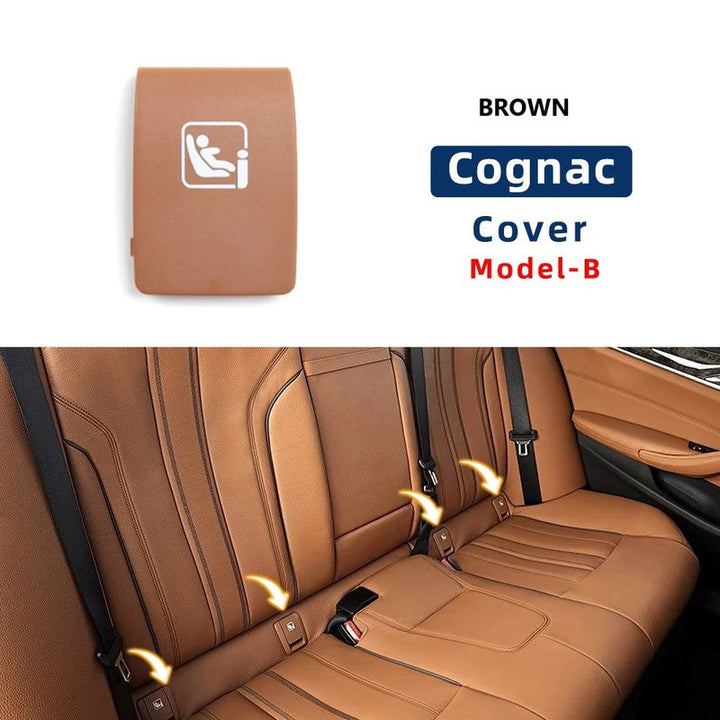 Car Craft Compatible With Bmw 5 Series G30 2017-2024 Rear Child Seat Anchor Safety Isofix Restraint Backseat Buckle Covers 52207458924-1 Brown B CC-9036