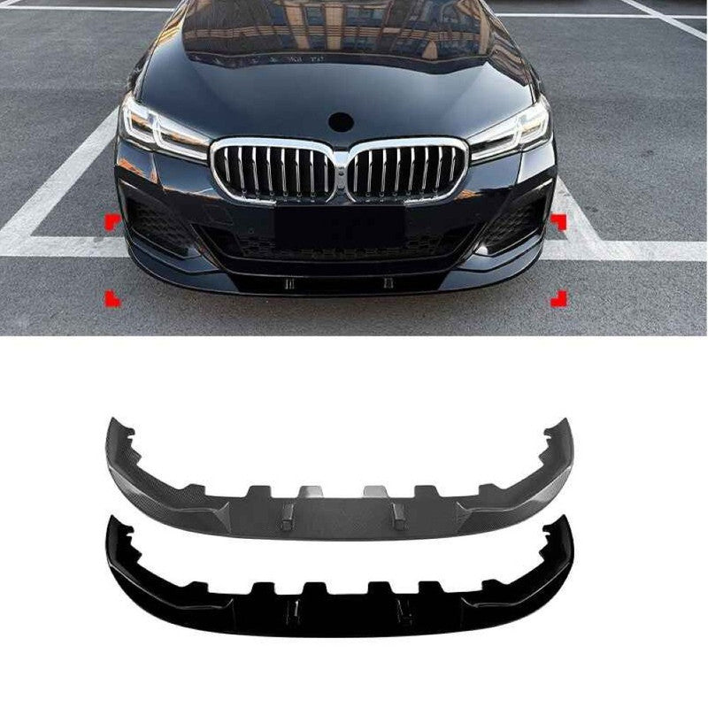 Car Craft Compatible With Bmw 5 Series G30 Lci 2021-2024 M Sport M Tech M Performance Bumper Front Lip Splitter Skirt Trim Zst-1514 Cf Carbon Fiber Look