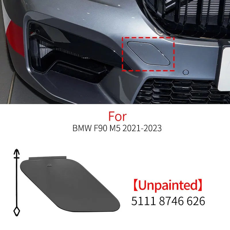 Car Craft Compatible With Bmw 5 Series G30 F90 Lci M5 2021-2025 Front Bumper Trailer Tow Towing Hook Hole Cover 51118746626 Unpainted - CAR CRAFT INDIA