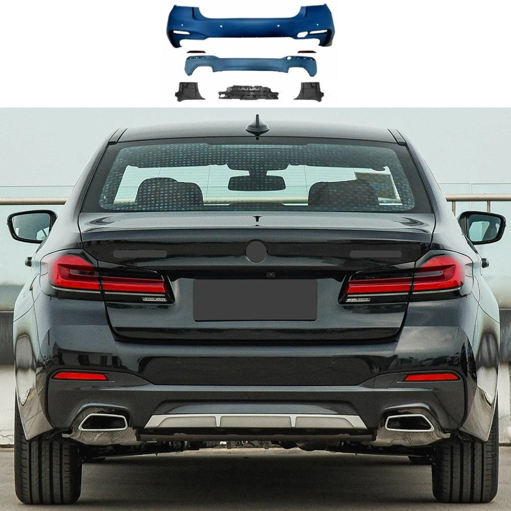 Car Craft Compatible With Bmw 5 Series Lci G30 G38 F90 2021-2023 Upgrade Facelift Convert To Mt M Tech M Sport Rear Bumper Bodykit Assembly G30/38-011