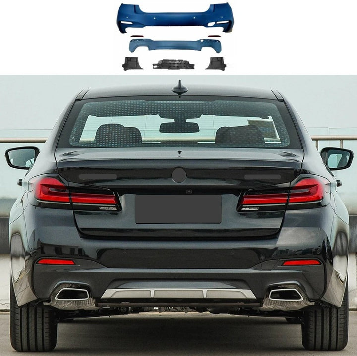 Car Craft Compatible With Bmw 5 Series Lci G30 G38 F90 2021-2023 Upgrade Facelift Convert To Mt M Tech M Sport Rear Bumper Bodykit Assembly G30/38-011