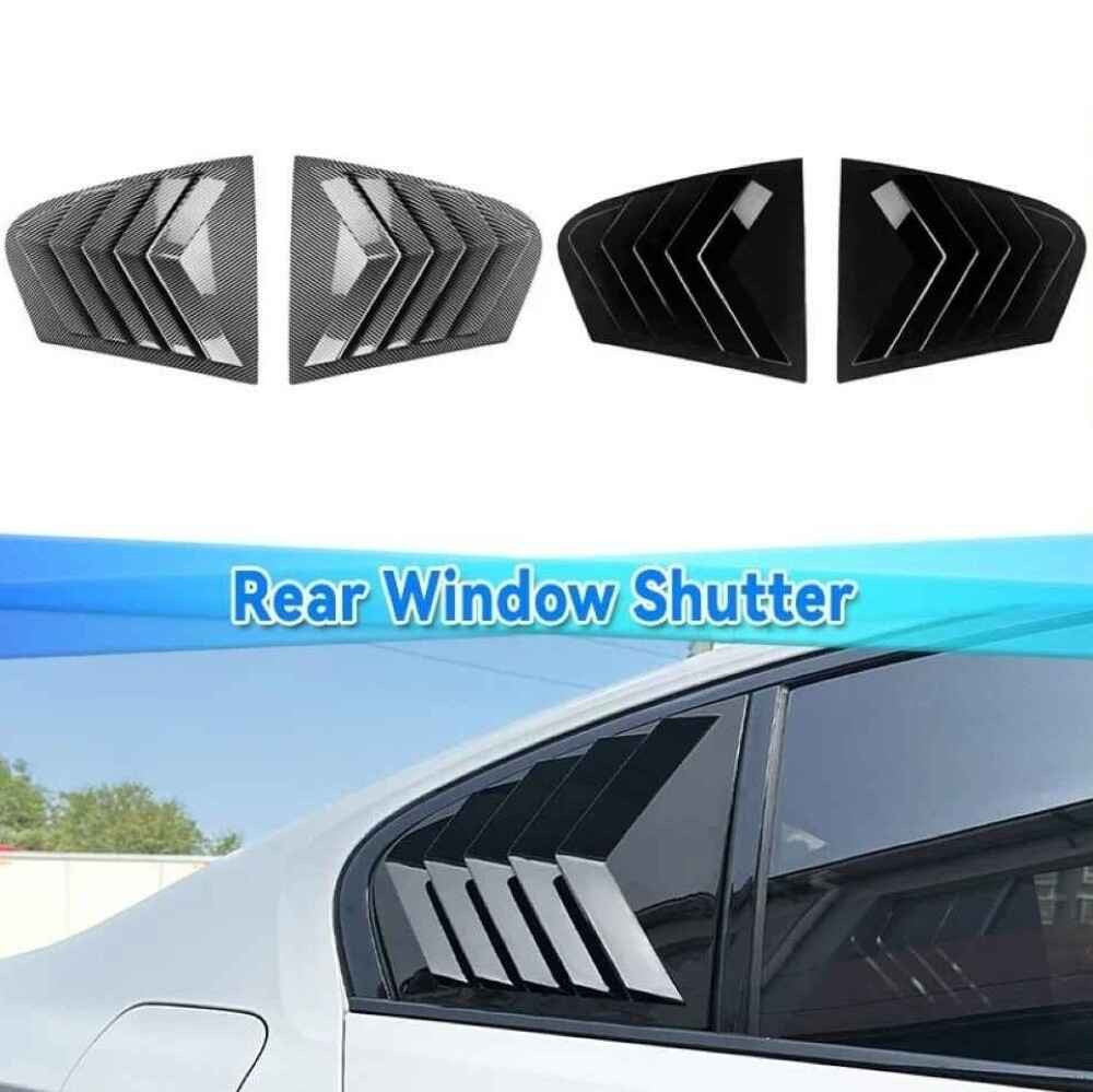Car Craft Compatible With Bmw 5 Series G30 F90 2017-2024 Car Rear Window Shutter Cover Louver Side Vent Trim Triangle Carbon Fiber Look