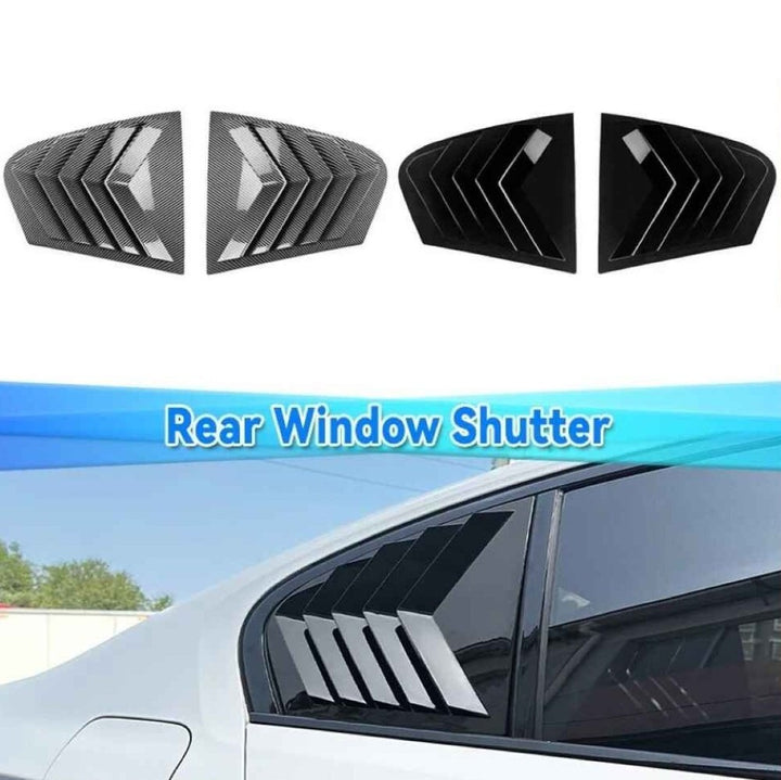 Car Craft Compatible With Bmw 5 Series G30 F90 2017-2024 Car Rear Window Shutter Cover Louver Side Vent Trim Triangle Glossy Black